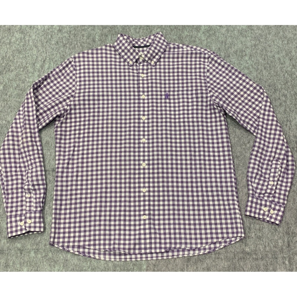 Johnnie O Men's Hangin' Out Purple White Check Button Down Shirt - Size L - Picture 1 of 15